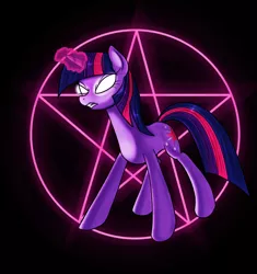 Size: 1202x1280 | Tagged: artist:myhysteria, derpibooru import, glowing eyes, glowing horn, horn, magic, magic circle, safe, twilight sparkle