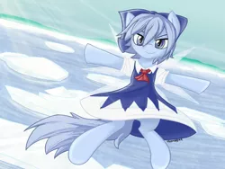 Size: 1024x768 | Tagged: safe, artist:thattagen, derpibooru import, ponified, pony, cirno, ice, solo, touhou