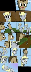 Size: 2000x4500 | Tagged: safe, artist:bestseller-microtech, derpibooru import, derpy hooves, doctor whooves, time turner, pegasus, pony, blood, butt, clocktower, comic, doctorderpy, eyes on the prize, female, male, mare, nosebleed, plot, shipping, straight