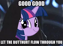 Size: 494x358 | Tagged: butthurt, caption, derpibooru import, faic, image macro, reaction image, safe, smirk, star wars, text, troll, twiface, twilight sparkle