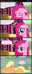 Size: 1920x4420 | Tagged: artist:scootaloooo, comic, derpibooru import, fail, hair dye, isn't your color, magical mystery cure, paint, paint on fur, pinkamena diane pie, pinkie pie, sad, safe, swapped cutie marks
