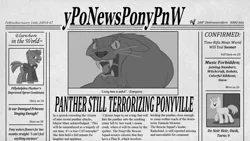 Size: 1191x670 | Tagged: artist:melancholy, cloud, derpibooru import, foaly matripony, friendship is witchcraft, headline, newspaper, panther, professor lancie, pun, raincloud, safe, tentacles