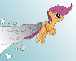 Size: 1300x1046 | Tagged: artist:mortris, derpibooru import, jetpack, safe, scootaloo, scootaloo can't fly