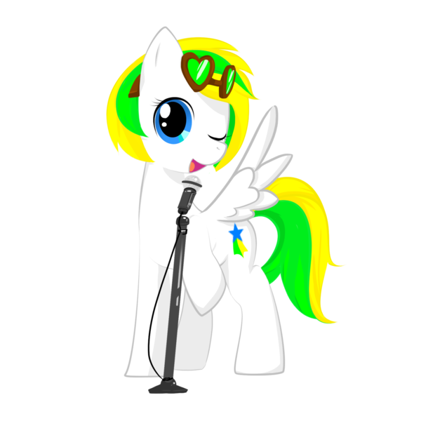 Size: 1500x1500 | Tagged: safe, artist:bigbuxart, derpibooru import, oc, unofficial characters only, pegasus, pony, goggles, microphone, solo