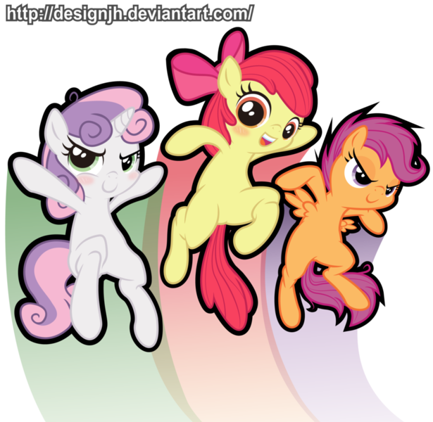 Size: 905x883 | Tagged: safe, artist:designjh, derpibooru import, apple bloom, scootaloo, sweetie belle, cutie mark crusaders, parody, the powerpuff girls