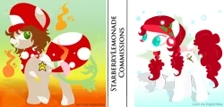 Size: 2480x1190 | Tagged: safe, artist:lost-in-equestria, derpibooru import, oc, oc:8-bit, earth pony, monster pony, original species, piranha plant pony, plant pony, augmented tail, cap, crossover, fireball, hat, mario's hat, piranha plant, plant, super mario bros., super star