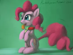 Size: 880x660 | Tagged: safe, artist:raikoh, derpibooru import, pinkie pie, behaving like a dog, collar, pet play, puppy pie, solo