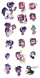 Size: 990x1920 | Tagged: artist:zicygomar, derpibooru import, deus ex, glasses, goggles, konami, metal gear, pinkie pie, rarity, safe, spike, twilight sparkle