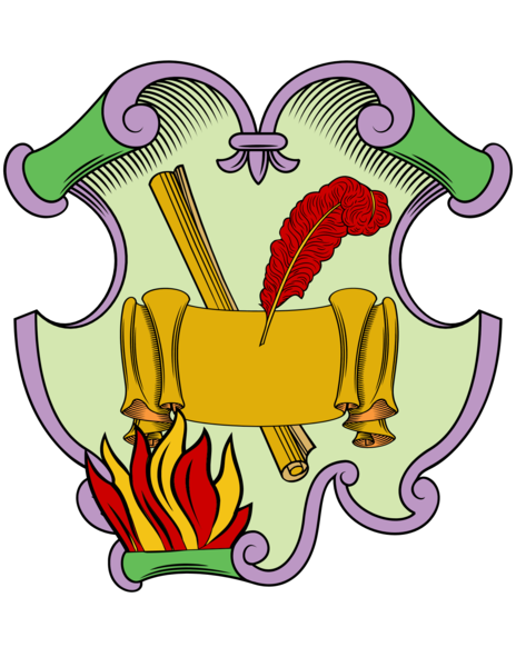 Size: 1445x1870 | Tagged: artist:lord-giampietro, coat of arms, derpibooru import, heraldry, no pony, quill, safe, scroll, simple background, spike, transparent background