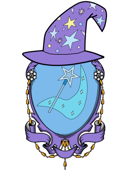 Size: 1445x1870 | Tagged: artist:lord-giampietro, cape, clothes, coat of arms, derpibooru import, hat, heraldry, no pony, safe, simple background, transparent background, trixie, trixie's cape, trixie's hat, wizard hat