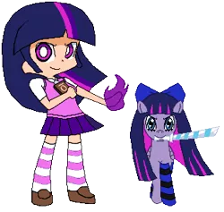 Size: 314x298 | Tagged: safe, artist:dmn666, derpibooru import, twilight sparkle, ponified, human, pony, anarchy stocking, crossover, humanized, panty and stocking with garterbelt