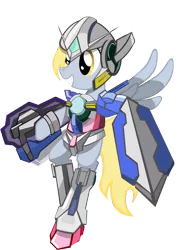 Size: 3000x4123 | Tagged: safe, artist:rorycon, derpibooru import, derpy hooves, pegasus, pony, absurd resolution, crossover, female, gn-001 gundam exia, gundam, gundam 00, gundam exia, mare, mobile suit gundam 00