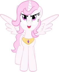 Size: 2252x2746 | Tagged: safe, artist:aleximusprime, artist:iamadinosaurrarrr, derpibooru import, princess celestia, pony, confident, female, mare, pink-mane celestia, simple background, solo, transparent background, vector, younger