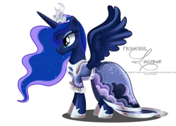 Size: 1988x1425 | Tagged: artist:tiffanymarsou, clothes, derpibooru import, dress, princess luna, safe, solo