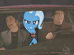 Size: 480x360 | Tagged: safe, artist:npcuser, derpibooru import, trixie, pony, animated, chris kattan, comedy central, irl, night at the roxbury, photo, ponies in real life, saturday night live, what is love, will ferrell