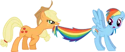 Size: 9630x4000 | Tagged: applejack, artist:uxyd, derpibooru import, rainbow dash, safe, simple background, the ticket master, transparent background, vector