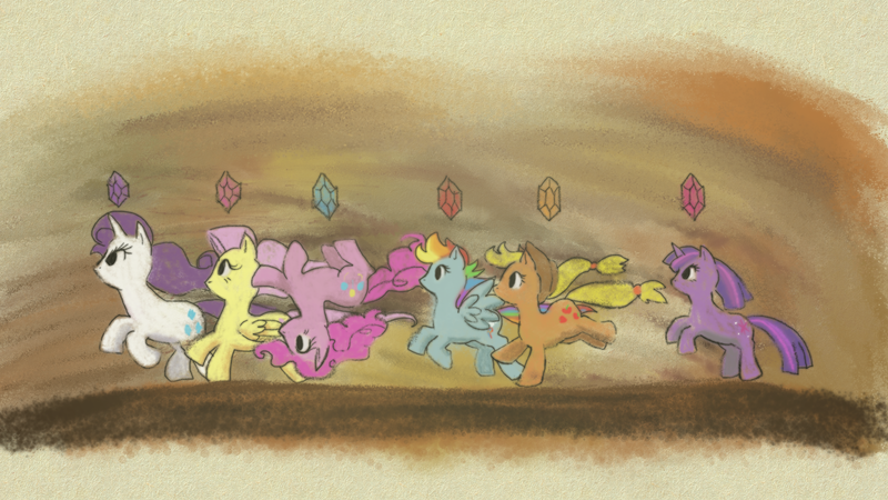 Size: 1920x1080 | Tagged: applejack, artist:hollowzero, derpibooru import, element of generosity, element of honesty, element of kindness, element of laughter, element of loyalty, element of magic, elements of harmony, fluttershy, parody, pinkie pie, rainbow dash, rarity, safe, twilight sparkle, wallpaper