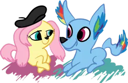 Size: 1280x835 | Tagged: crossover, dead source, derpibooru import, duo, fennekin, fennetrent, fluttershy, pokémon, pokémon x and y, rainbow dash, safe, species swap, zoe trent