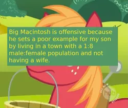 Size: 777x656 | Tagged: big macintosh, derpibooru import, hub logo, lesson zero, meme, meta, offensive ponies, safe, screencap, text