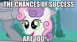 Size: 854x472 | Tagged: safe, derpibooru import, sweetie belle, pony, robot, unicorn, caption, female, filly, foal, horn, image macro, open mouth, solo, sweetie bot, teeth, text