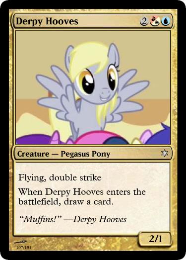 Size: 375x523 | Tagged: safe, artist:manasparks, derpibooru import, screencap, derpy hooves, pegasus, pony, card, female, magic the gathering, mare, underp