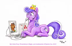 Size: 1280x820 | Tagged: safe, artist:baron engel, derpibooru import, screwball, ponified, pony, computer, computer mouse, hat, headset, john de lancie, pencil drawing, professor lancie, propeller hat, swirly eyes, traditional art