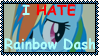 Size: 99x56 | Tagged: abuse, artist:pokumii, comic sans, dashabuse, derpibooru import, deviantart stamp, hate, hater, rainbow dash, safe, stamp, text, why sid why