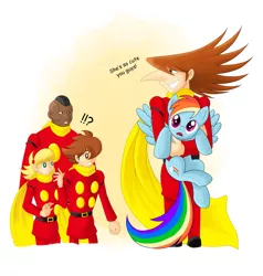 Size: 2235x2352 | Tagged: artist:schreibaby-zephyr, crossover, cyborg 009, derpibooru import, jet link, rainbow dash, safe