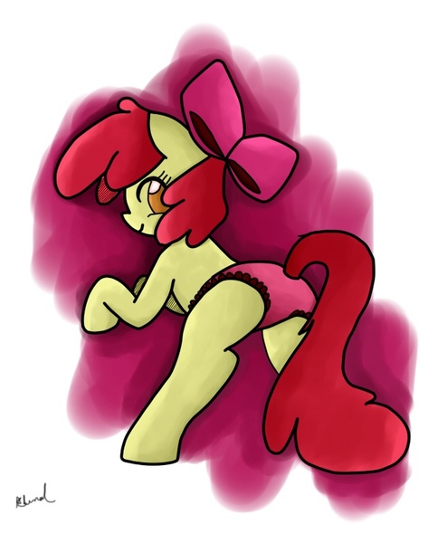 Size: 627x795 | Tagged: apple bloom, artist:trips-ocho, butt, clothes, derpibooru import, frilly underwear, panties, pink underwear, plot, safe, underwear