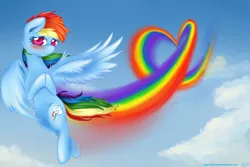 Size: 1800x1200 | Tagged: artist:kitsunehino, derpibooru import, heart, rainbow dash, safe