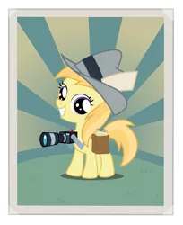 Size: 4000x4907 | Tagged: artist:lumorn, camera, derpibooru import, female, filly, hat, noi, ponyville confidential, poster, reporter, safe, solo