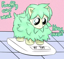 Size: 650x600 | Tagged: safe, artist:lamia, derpibooru import, fluffy pony, fluffy pony original art, scale, solo, weighing