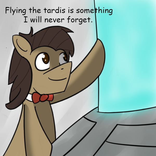 Size: 600x600 | Tagged: safe, artist:noah garcia, derpibooru import, doctor whooves, time turner, pony, comic sans, doctor who, eleventh doctor, hilarious in hindsight, tardis, tumblr