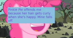 Size: 500x265 | Tagged: derpibooru import, meme, meta, offensive ponies, pinkie pie, safe, screencap, text, the cutie mark chronicles