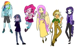 Size: 1024x632 | Tagged: applejack, artist:ladydarthorn, derpibooru import, fluttershy, horn, horned humanization, human, humanized, mane six, pinkie pie, pony coloring, rainbow dash, rarity, safe, twilight sparkle, winged humanization, wings