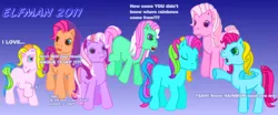 Size: 1600x663 | Tagged: artist:elfman83ml, derpibooru import, g3, minty, my little pony live, pinkie pie (g3), rainbow dash (g3), rarity (g3), safe, sew-and-so (g3), thistle whistle, wysteria