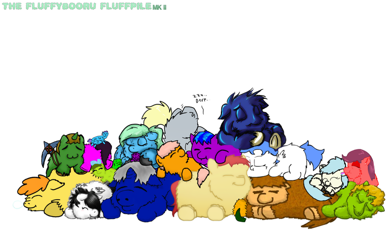 Size: 1600x1002 | Tagged: artist:aichi, artist:coalheart, artist:fillialcacophony, artist:gowdie, artist:inkiepie, artist:meh, artist:mr tiggly the wiggly walnut, artist:peanutbutter, artist:ryunnosuke, artist:skoon, artist:the mungoman, derpibooru import, fluff pile, fluffy pony, fluffy pony foals, not derpy, safe, sleeping, truffle