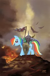 Size: 659x1000 | Tagged: artist:tonyfleecs, cover, death dealer, derpibooru import, frank frazetta, idw, official, rainbow dash, safe, tank