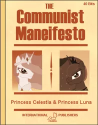 Size: 326x415 | Tagged: artist:t-3000, book cover, communism, cover, derpibooru import, princess celestia, princess luna, safe