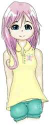 Size: 309x776 | Tagged: artist:aiieve, derpibooru import, fluttershy, human, humanized, safe, solo