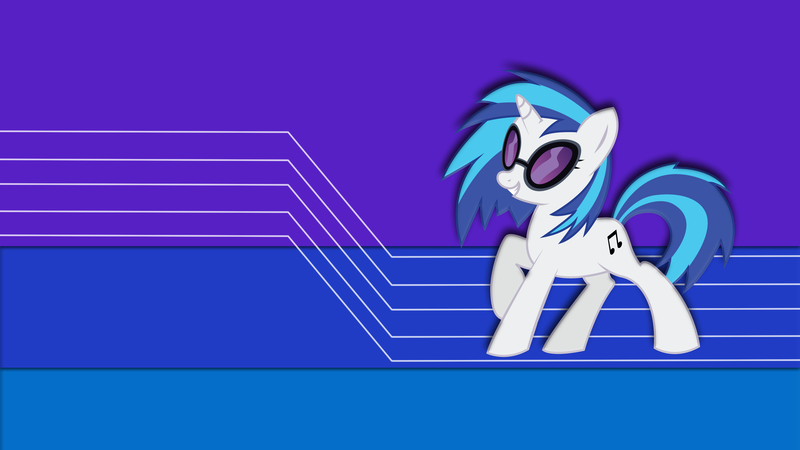 Size: 2732x1536 | Tagged: safe, artist:jamesg2498, derpibooru import, vinyl scratch, pony, unicorn, cutie mark, female, hooves, horn, mare, smiling, solo, sunglasses, teeth, vector, wallpaper