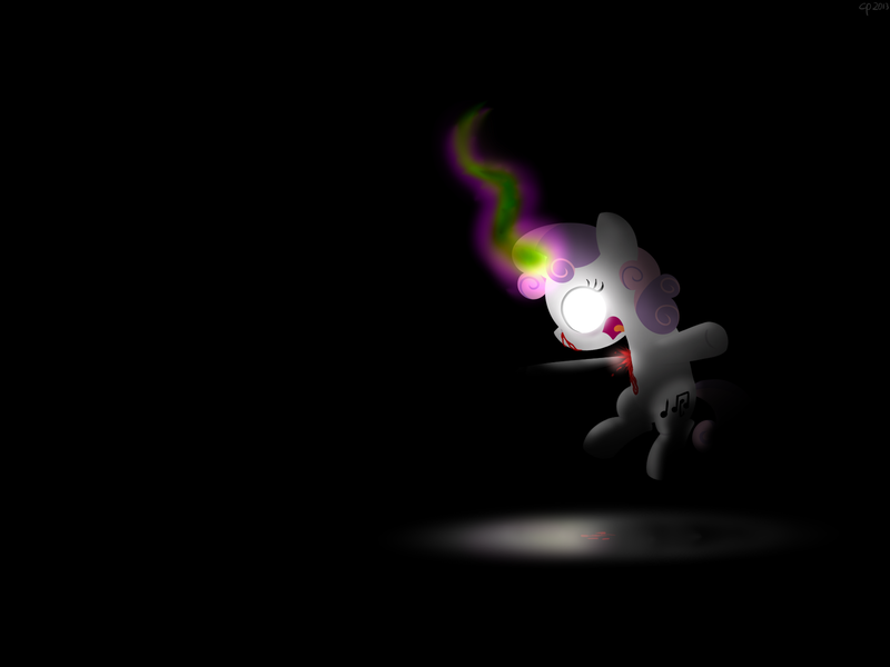 Size: 1600x1200 | Tagged: artist:dtcx97, blood, dark magic, derpibooru import, glowing eyes, grimdark, magic, post-crusade, sweetie belle