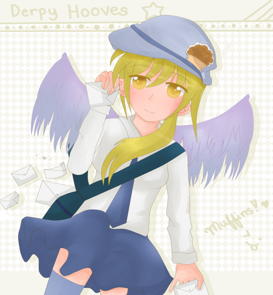 Size: 1200x1300 | Tagged: artist:dreamysweetchocolat, derpibooru import, derpy hooves, human, humanized, safe, winged humanization, wings