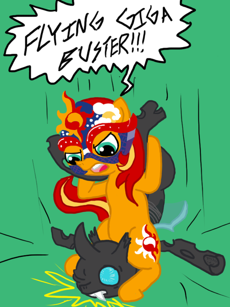 Size: 648x864 | Tagged: safe, artist:ficficponyfic, derpibooru import, sunset shimmer, changeling, pony, el fuerte, luchador, masked shimmer, sports, street fighter, wrestling