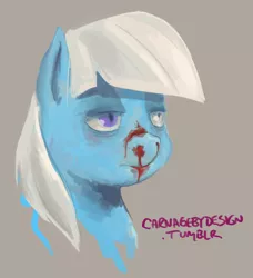 Size: 1280x1404 | Tagged: 30 minute art challenge, abuse, artist:ninthsphere, blood, derpibooru import, grimdark, heterochromia, nosebleed, photo finish