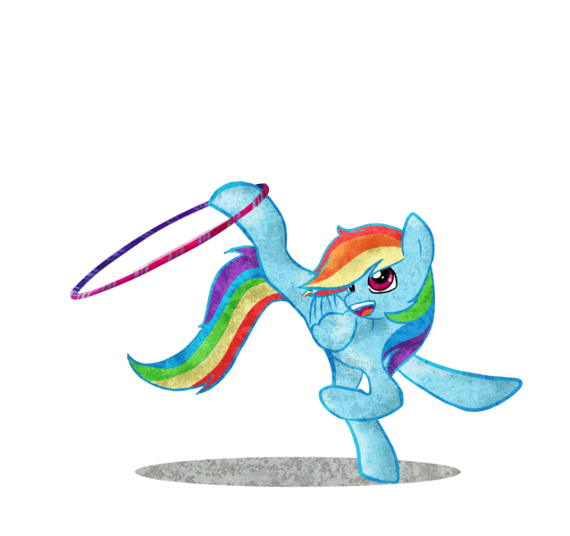 Size: 1732x1628 | Tagged: artist:kna, derpibooru import, gymnast, gymnastics, hoop, hoops, painting, rainbow dash, rhythmic gymnastics, safe