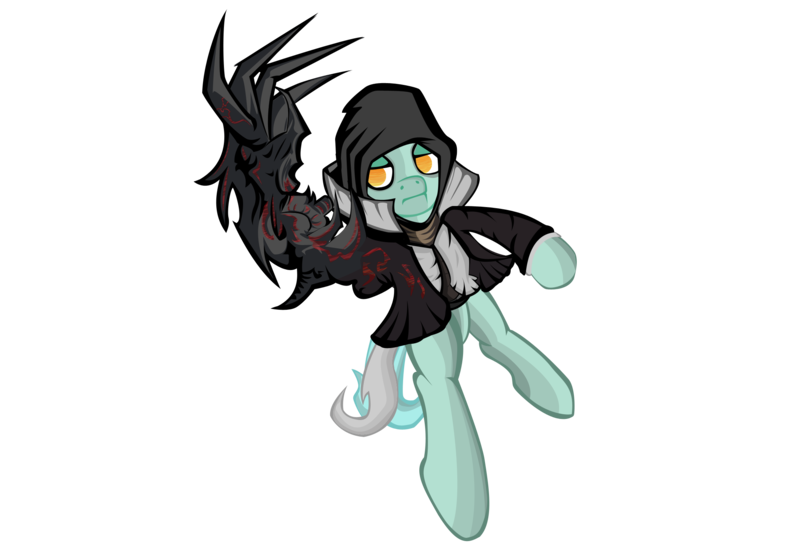 Size: 2215x1530 | Tagged: safe, artist:falloutfire, derpibooru import, lyra heartstrings, pony, [prototype], alex mercer, bipedal, claw, claws, clothes, cosplay, costume, crossover, hoodie, parody, simple background, solo, transparent background, vector