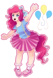 Size: 1947x2855 | Tagged: artist:nanidani, derpibooru import, eared humanization, human, humanized, pinkie pie, safe, solo, tailed humanization