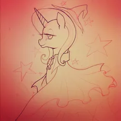 Size: 612x612 | Tagged: safe, artist:hezaa, derpibooru import, trixie, pony, unicorn, female, mare, sketch, solo