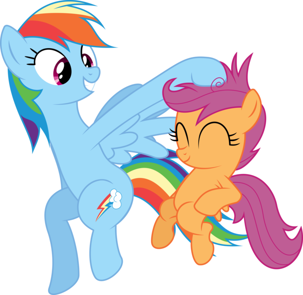 Size: 8978x8732 | Tagged: safe, artist:deadparrot22, derpibooru import, rainbow dash, scootaloo, sleepless in ponyville, absurd resolution, image, noogie, png, simple background, transparent background, vector